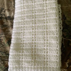 Handmade White Baby Blanket